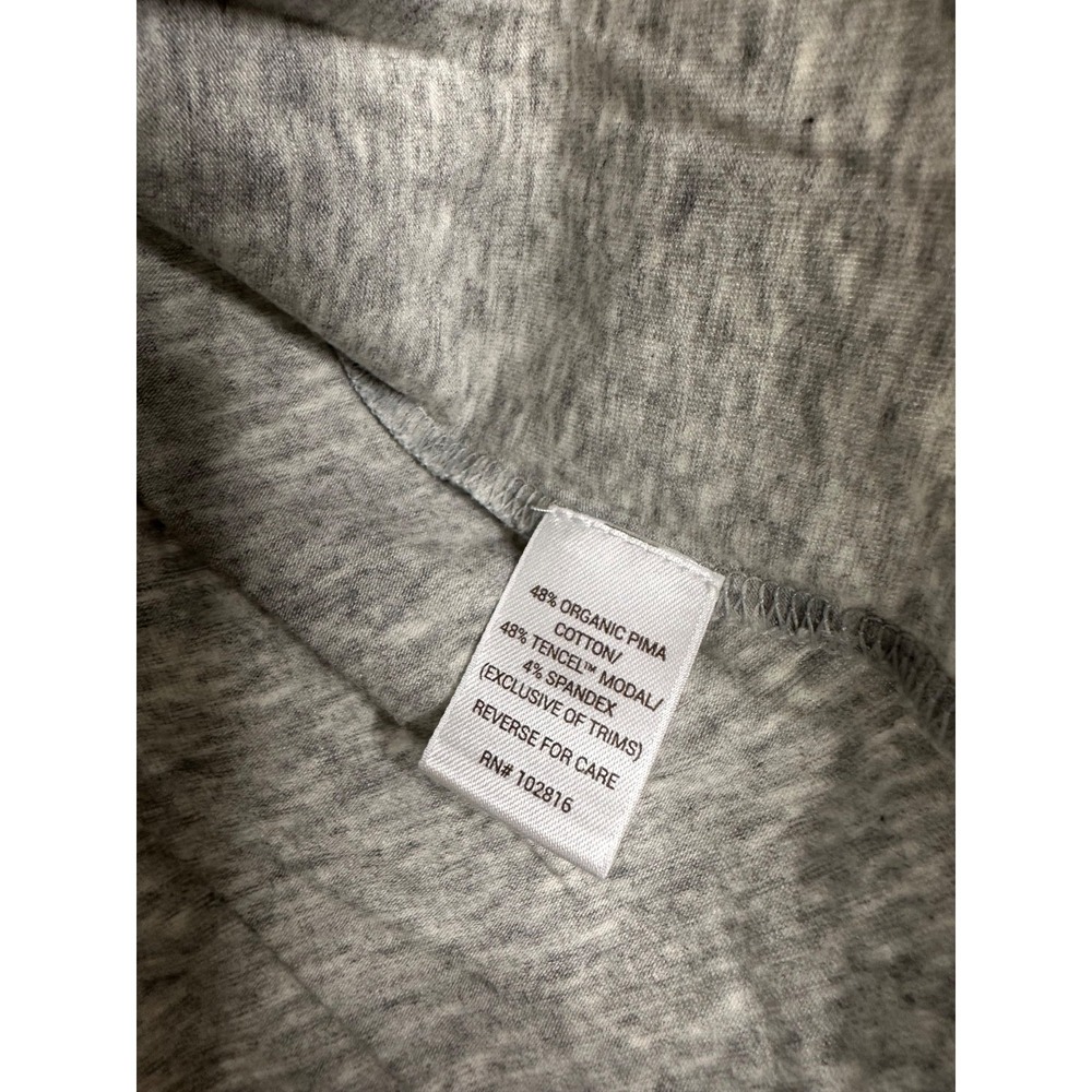 Garnet Hill Size XL Heather Gray Organic Pima Cotton Tencel Short Sleeve Top - Picture 4 of 5
